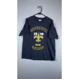 New Orleans Saints Shirt Mens Large Black NFL Pro Club Super Bowl XLIV Champions